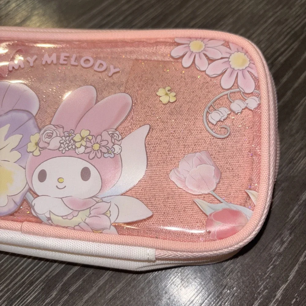 My Melody Pencil Case Pink,‎ Large Capacity Pen Case School Storage Bag Fabric